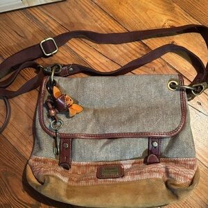 Fossil vintage crossbody purse with key